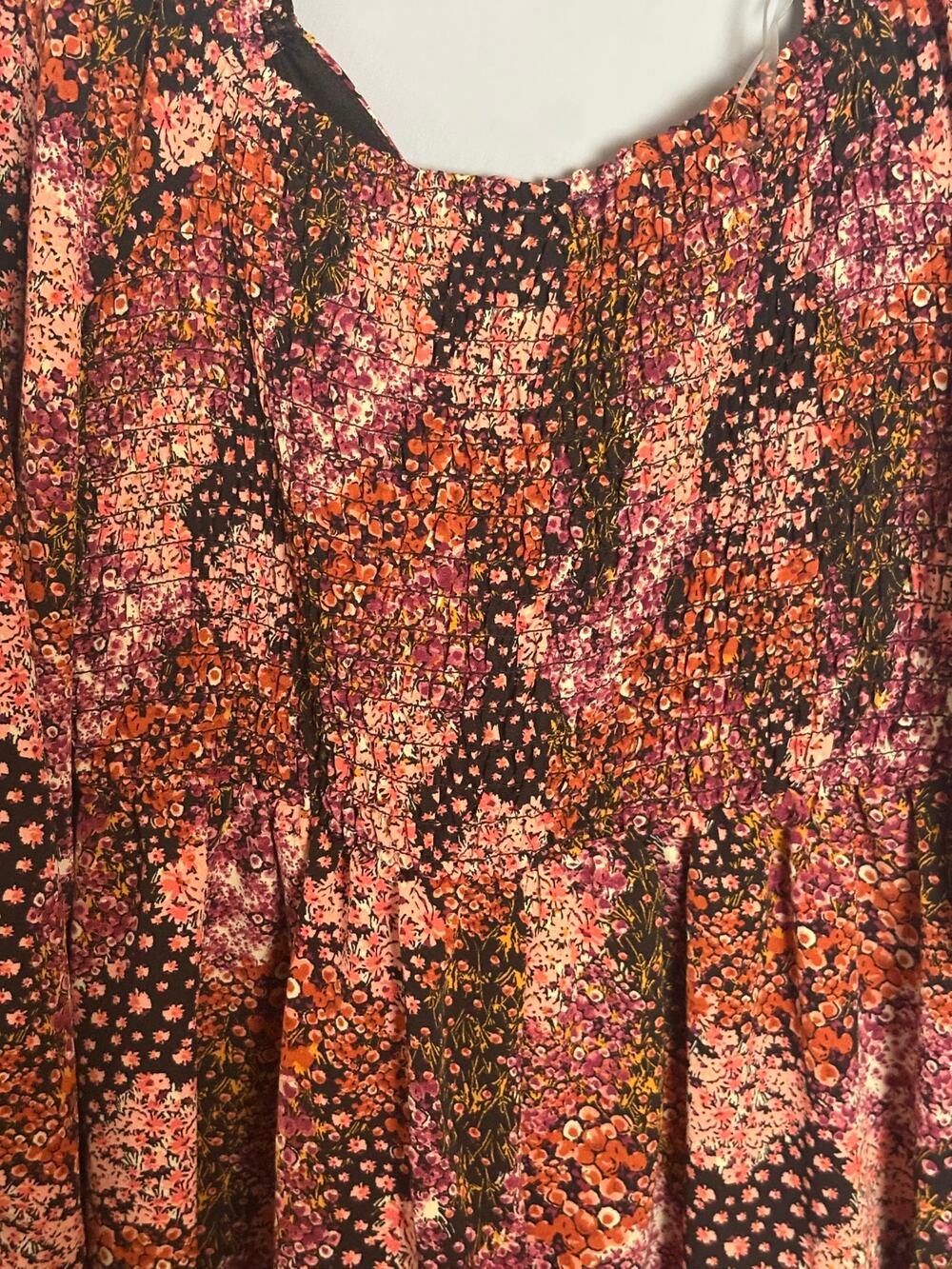 Lilly Rose Womens Floral Long Sleeve Midi Dress 2XL Orange Black
